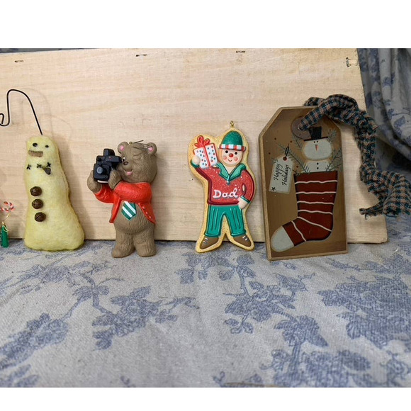 Lot of 5 Vintage Christmas Ornaments, Many Hallmark Keepsake & Dad Father Themed - Picture 1 of 6